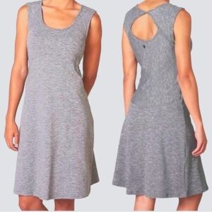 Prana Gray Sleeveless Scoop Dress with Back Keyhole
